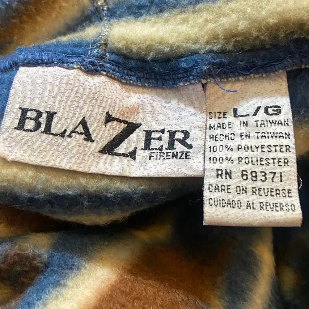 BLA ZER FIRENZE Cozy Hooded Vest with Stripes Size L